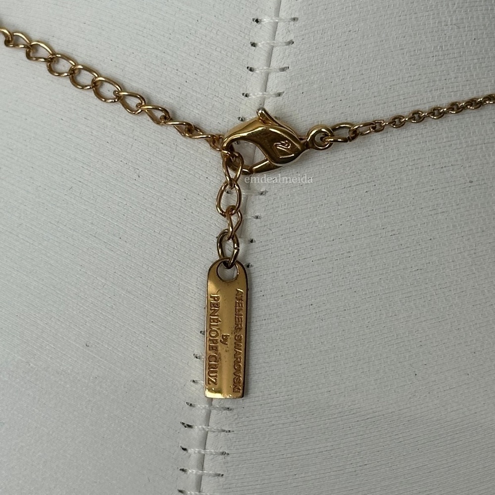 Atelier Swarovski Crystal Rose Gold Tone Penelope Cruz Moonsun Necklace - Picture 5 of 9